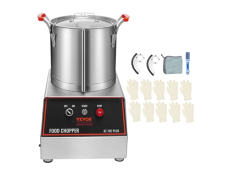 Picadora de verduras Procesador de alimentos 1400W Batidora VEVOR de acero inoxidable de 16 cuartos