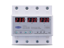 Protector Automático De Tensión Trifásico Ajustable Sobrecarga Y Baja Tensión 63a 380v Dispositivo De Protección Gris Blanco