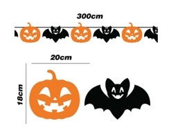 Guirnalda de Murciélago y Calabazas