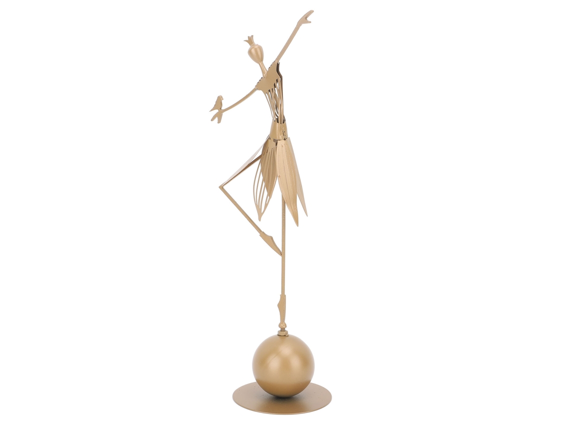 Estatua de bailarina, escultura de metal, decoración de jardín al aire libre para césped, estantería, terraza