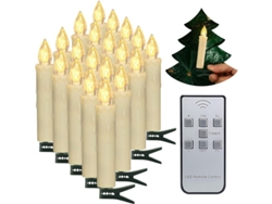 Velas Navideñas Led, 20 Unidades, Sin Llama, Con Mando A Distancia/temporizador/clips/resistentes Al Agua Para Decoración Navideña.