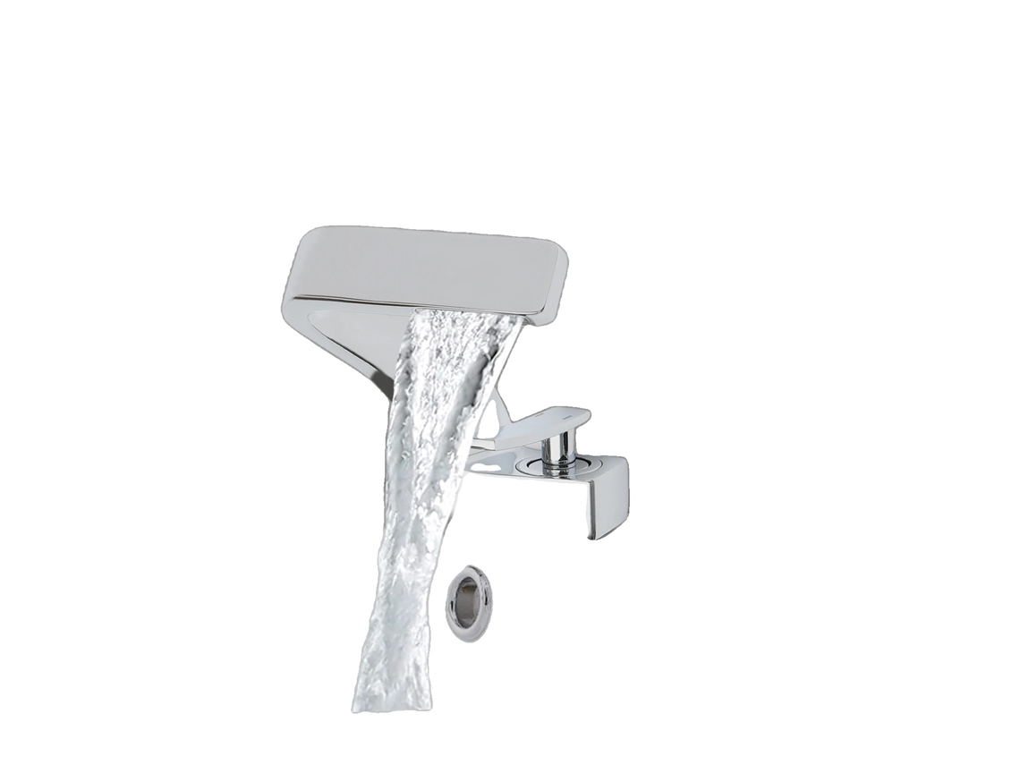 Grifo para lavabo de sobremesa, control de agua fría y caliente, color plateado OEM