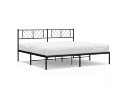 Maison Exclusive - Estructura Cama Sin Colchón Con Cabecero Metal Negro 183x213 Cm