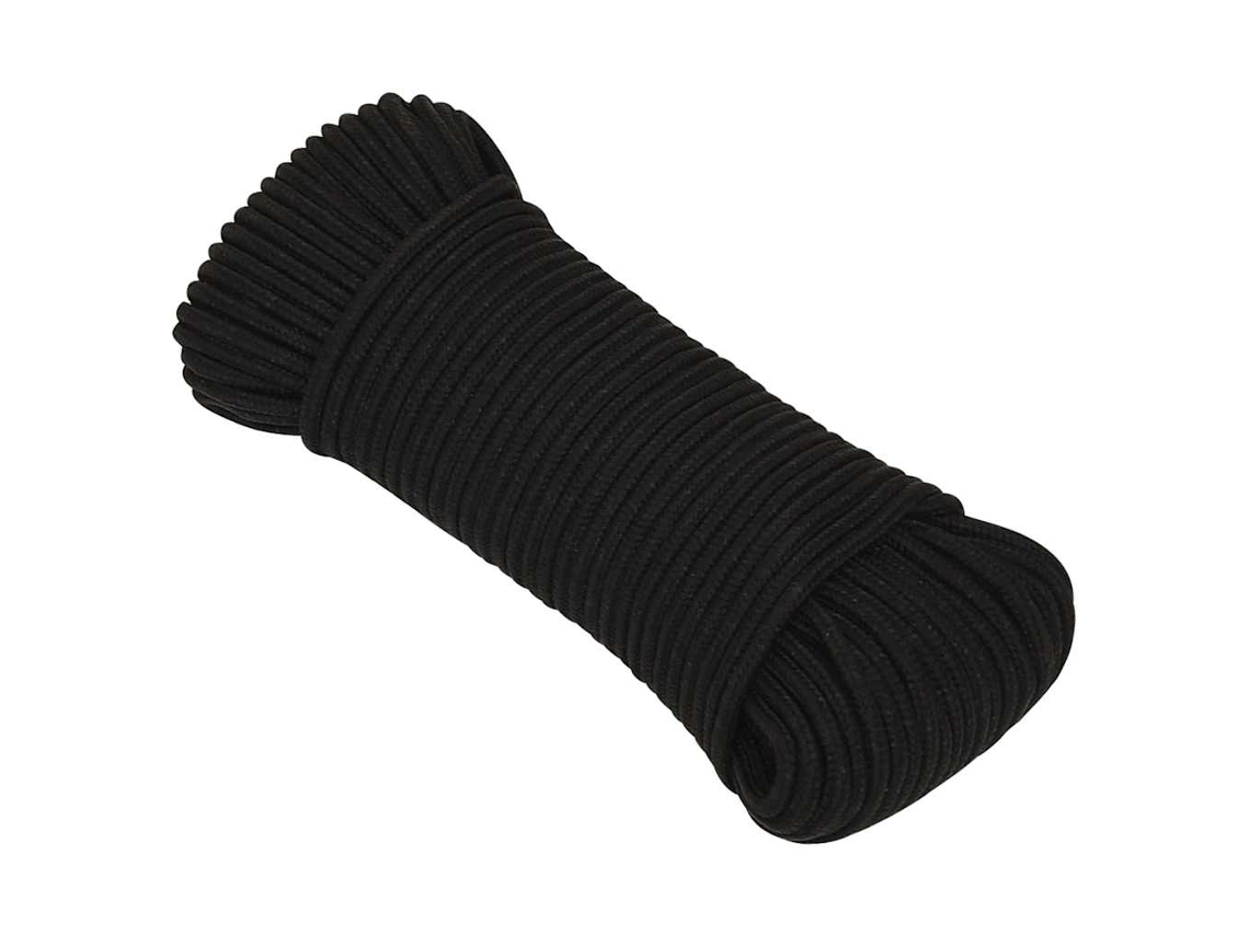 Cuerda De Trabajo Poliéster Negro 3 Mm 50 M