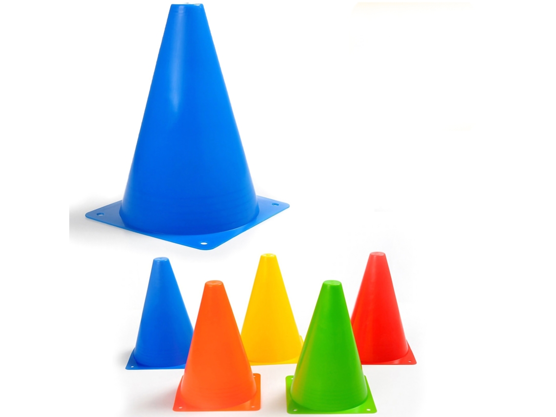 Conos De Entrenamiento Deportivo, 10 Unidades, 18 Cm, Azules, Para Fútbol, Atletismo Y Diversos Usos De Entrenamiento.