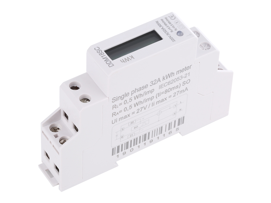 2026horizon-medidor De Energía Eléctrica Monofásico Din Rail Con Pantalla Lcd Digital 1p Ddm18sc
