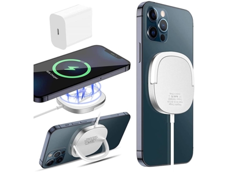 Cargador Sem Magsafe Almofada para iPhone 12 Pro Max/12 Mini/12 Pro/12 YIZHOOD Plateado