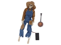 Estatua de vaquero con calavera y ojos brillantes para decoración de mesa de Halloween