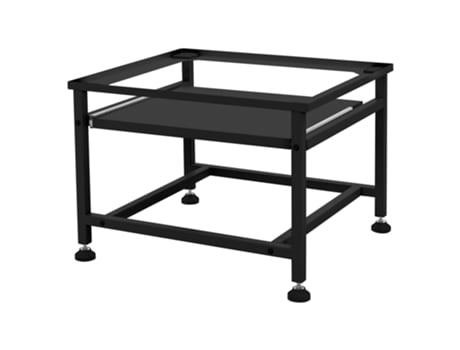 Pedestal para lavadora con estante extraíble Acero negro ML-Design