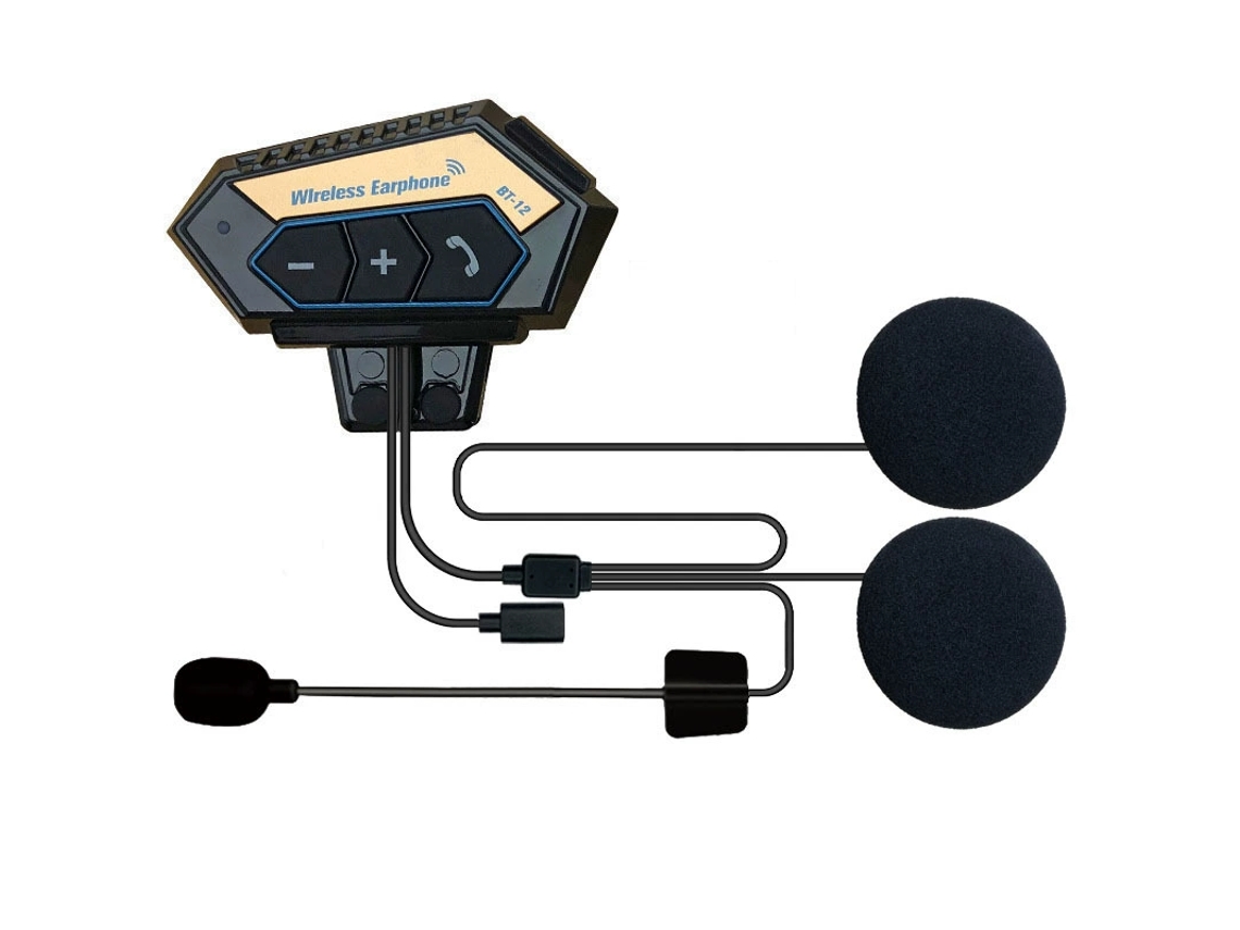 Auriculares Bluetooth Para Casco De Motocicleta Con Sistema De Comunicación Manos Libres Y Reducción De Ruido Para Cualquier Casco (gris)