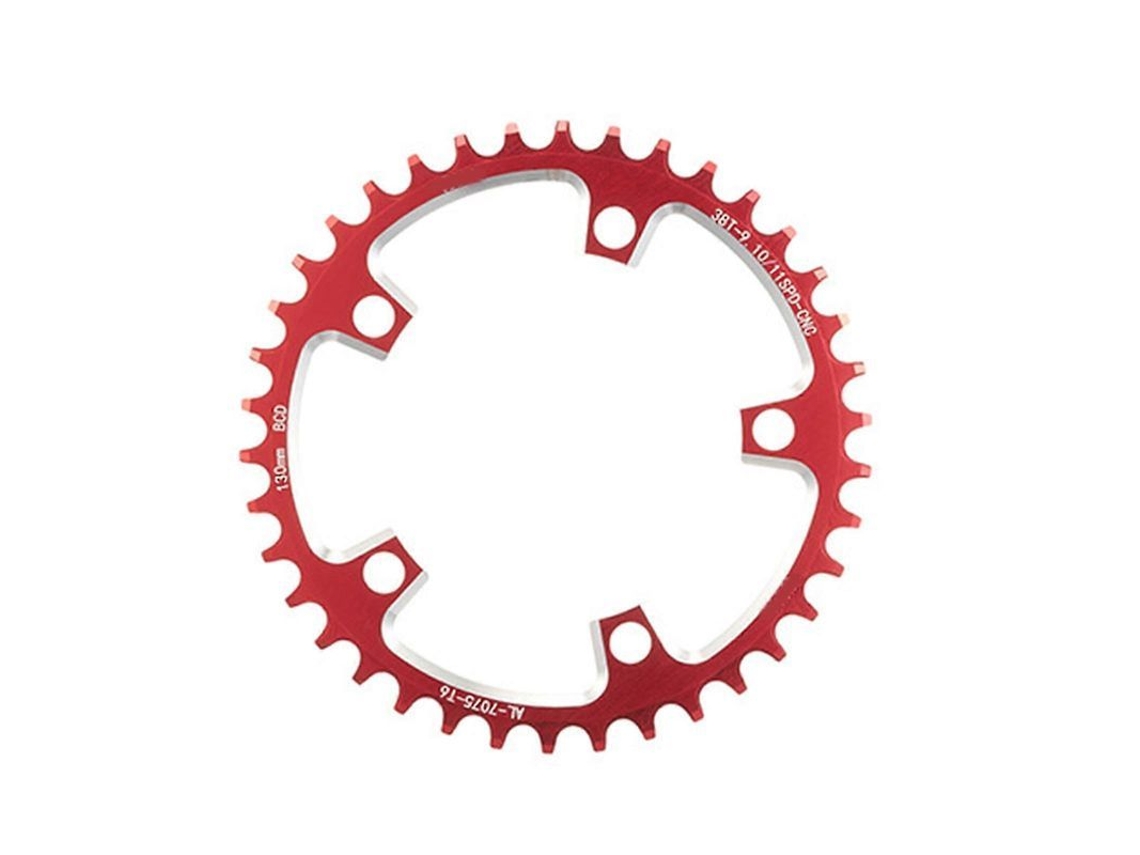 Placa De Cambio Para Bicicleta De Montaña, 5 Tornillos, 110bcd/130bcd, Montaje Directo, 130bcd, Rojo, 38 Dientes