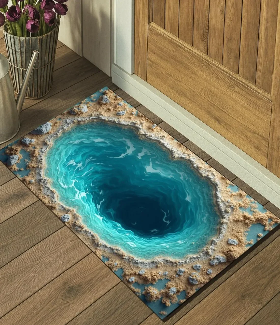 (estilo 4 30 X 50 Cm) Felpudo 3d Illusion Abyss Para Baño O Cocina Con Efecto De Perforación Visual
