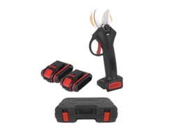 Tijeras de podar eléctricas Klack de 48 V - 2 baterías, hoja de acero SK5, corte progresivo de 30 mm y maletín de transporte.
