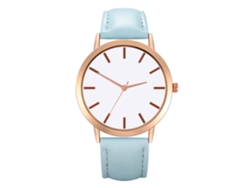 Reloj De Pulsera Analógico De Cuarzo Para Mujer Con Correa Sencilla E Informal De Pu, Azul Claro.