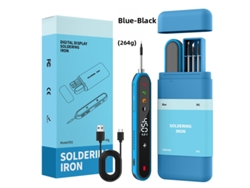 Soldador De 15 W Batería Portátil Usb De 1600 Mah Con Temperatura Ajustable De 180 °c A 450 °c, 3 Puntas De Soldadura Digitallab Azules Y Negras