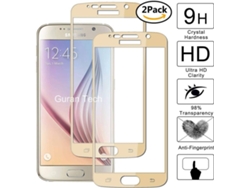 Protector Cristal Templado Samsung Galaxy S6 HONGWE. Cobertura Completa Dorado