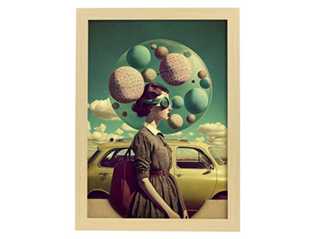 NACNIC Poster Soñador En Estilo Surrealismo Cinematográfico Ilustraciones Y Grabados De Historieta Abstracta Y Artística A3 Marcos Madera