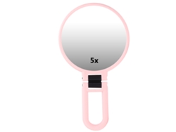 Espejo de maquillaje plegable ajustable con aumento de 5x