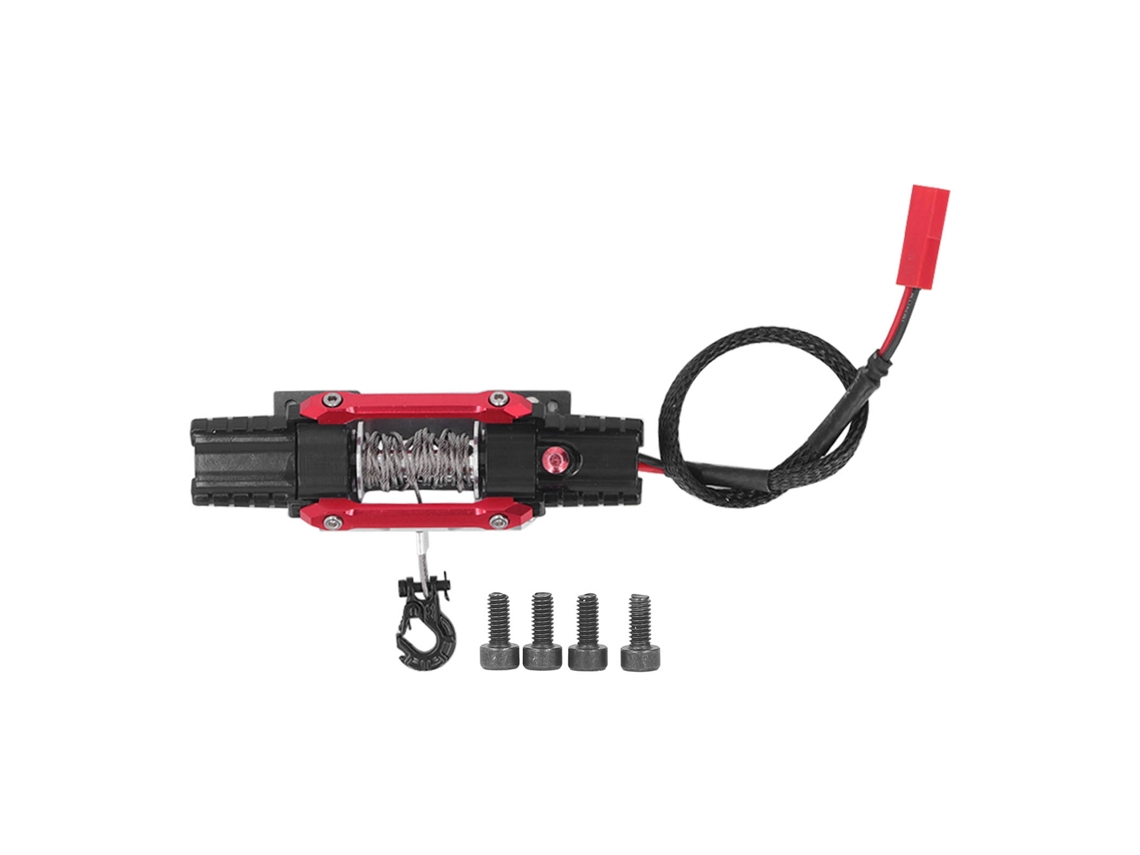 Cabrestante Eléctrico De Doble Motor De Aleación De Aluminio Simulado Para Coche Rc A Escala 1/10 Axial Scx10 90046 D90 6-8v Rojo