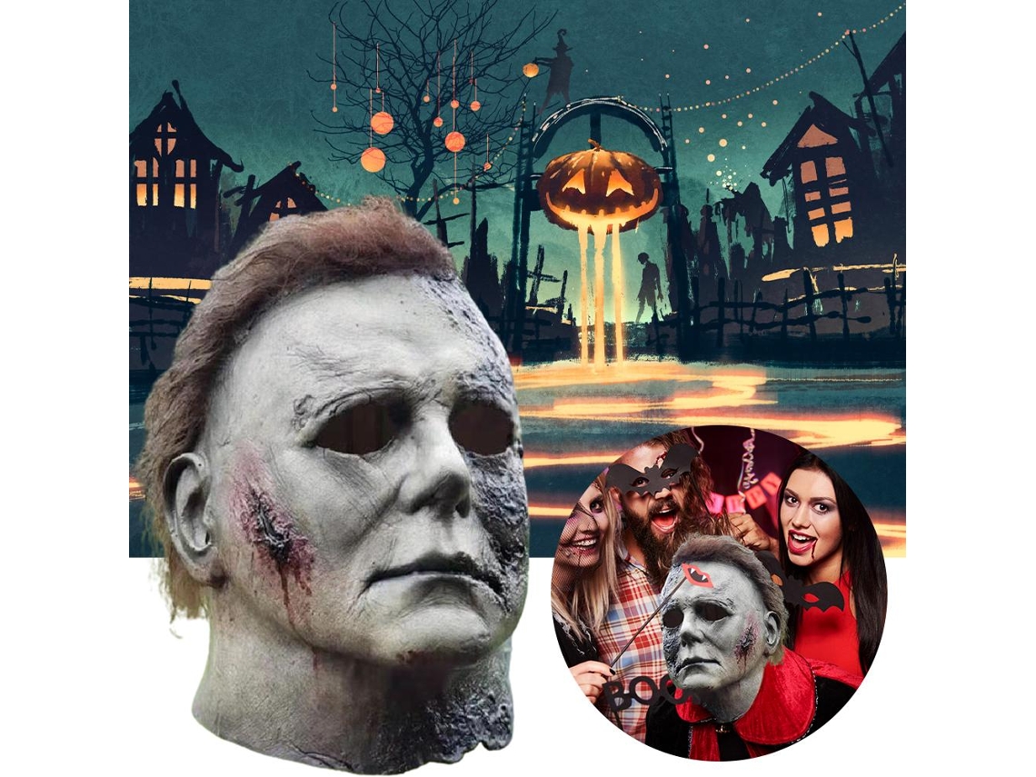 Rebe - Máscara facial de Halloween com cicatrizes de látex, decoração e acessório para Carnaval, Páscoa e bailes de máscaras.