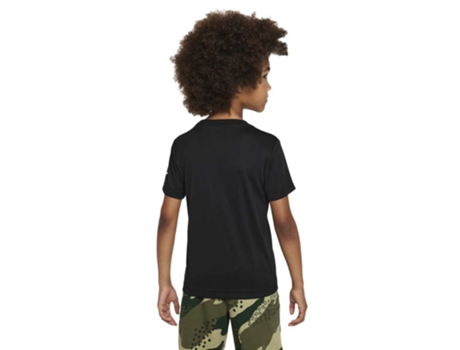 Camiseta de Niños NIKE KIDS Decote Redondo Dri Fit Negro (6/7 Años)