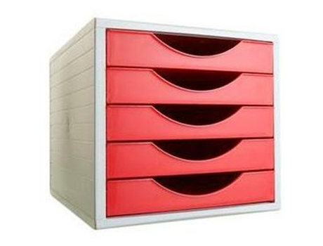 Archivador Modular Archivo 2000 ArchivoTec Serie 4000 5 cajones Din A4 Rojo (34 x 27 x 26 cm)