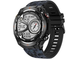 Reloj redondo de metal de 1,45 pulgadas con pantalla de bajo consumo, brújula, altímetro y barómetro, IP68, resistente al agua y a la intemperie. Yizhood