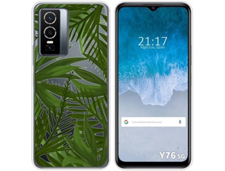 Carcasa para Vivo Y76 5G TUMUNDOSMARTPHONE Dibujos Transparente Jungla Multicolor