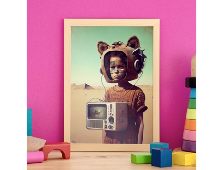 NACNIC Poster Casco Auriculares En Estilo Surrealismo Cinematográfico Ilustraciones Y Grabados De Historieta Abstracta Y Artística A3