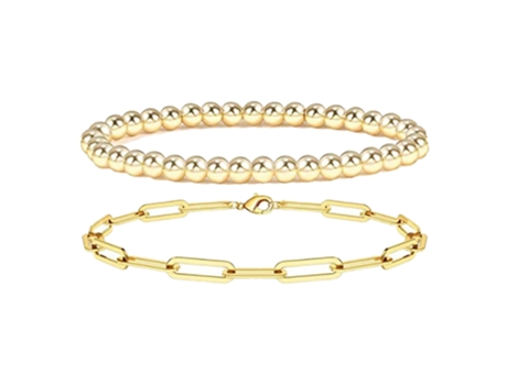 2 Pulseras Versátiles - 6 Mm De Oro Pulsera Con Clip 2 Piezas Pulsera Versátil - 6 Mm De Oro Pulsera Con Clip JEIIBRZUI