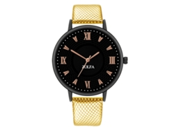 Reloj De Pareja Para Hombre Y Mujer, Elegante Correa De Cuero, Movimiento De Cuarzo Dorado.