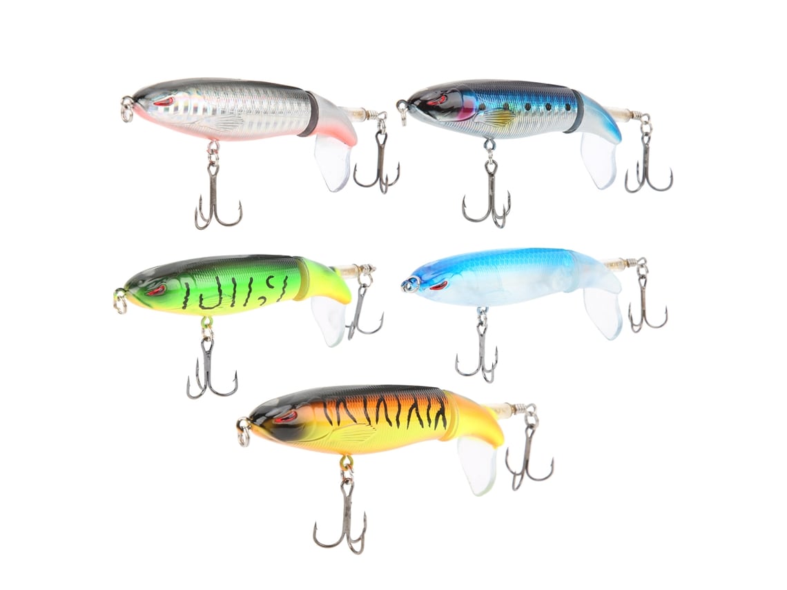 Danu26-5pcs Señuelo De Pesca Pencil Flotante 9cm/13g Cebo Artificial Plástico Tractor Superficie De Agua