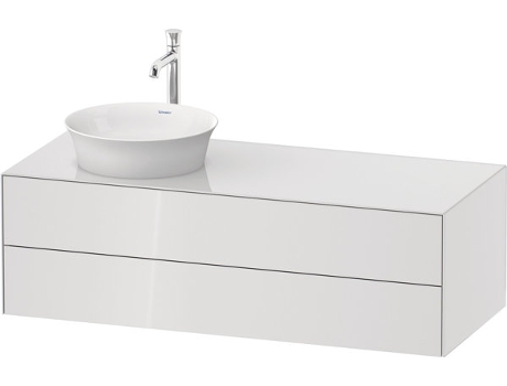 DURAVIT Tulip blanco, mueble de baño colgado en la pared, ancho 1300 x fondo 550mm, con 2 cajones, con tecnología tip-on, WT4987L