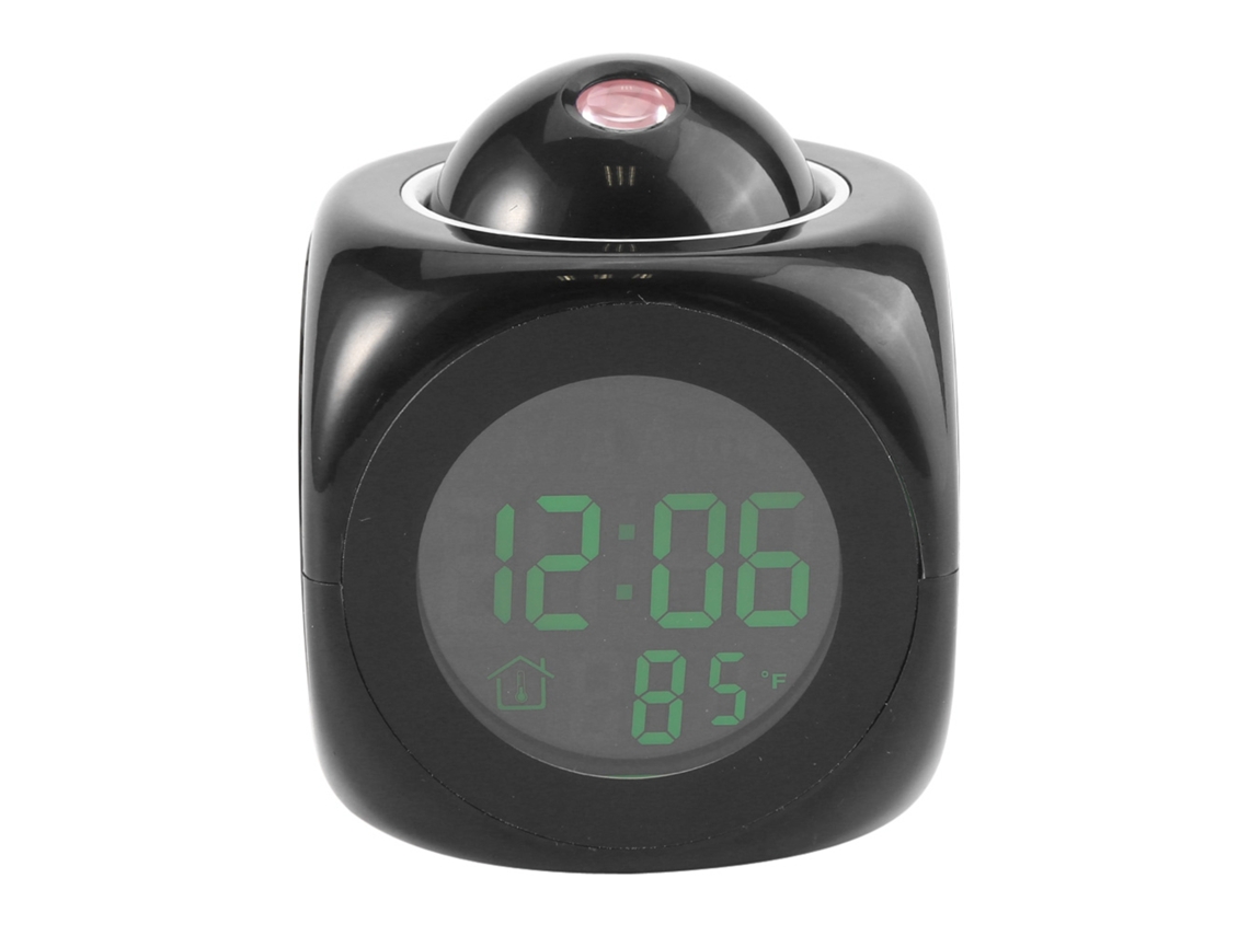 Reloj digital Baok con proyección de pared LCD LED, alarma por voz e indicador multifuncional de temperatura de la tela.