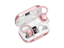 Auriculares inalámbricos con pantalla LED, Bluetooth, cancelación de ruido, color rosa