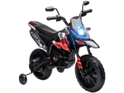 Motocicleta Eléctrica Infantil Aprilia De 12 V Con Ruedines Y Suspensión, 6 Km/h, Color Rojo.