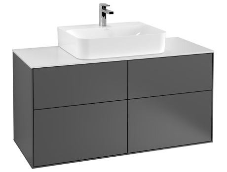 Villeroy und Boch Finion Vanity unit G13200 1200x603x501mm con iluminación LED tapa de cristal blanco mate