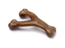 Juguete masticable Wishbone 2026 duradero para perros que mastican con fuerza, con sabor a tocino real, tamaño mediano.