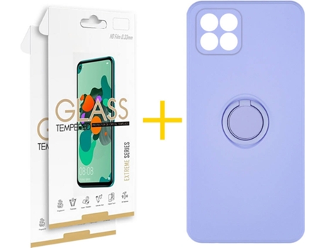 Carcasa + 2 Protectores de Pantalla para Huawei P40 Lite SKYHE Morado Lila