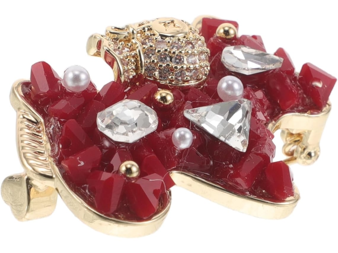 Broche De Cavalo Em Metal Vermelho Com Cristais Brilhantes, Elegante Alfinete Decorativo Para