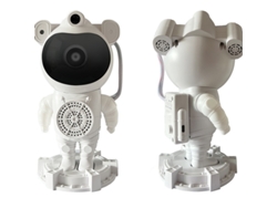 Máquina de ruido blanco astronauta, reproductor de canción de cuna portátil SKYROKU con 8 canciones, 3 luces nocturnas Baby Space (blanco) CHRONUS