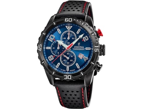 Reloj para Hombre Negro Cuero Real Timeless Chronograph F20519/2 FESTINA