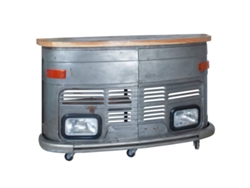 Mueble Auxiliar gris de Madera y Metal 105*44*166cm