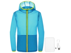 Ropa de verano con protección UV, transpirable, con alimentación USB, azul, talla 3XL