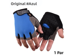 (azul Estándar M) Guantes De Ciclismo Unisex, Antideslizantes, Amortiguadores, Diseño De Medio Dedo, Acolchado De Gel.