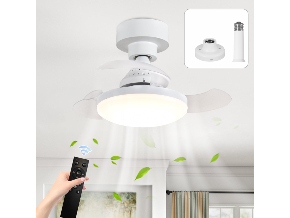 Ventilador De Techo Telescópico, Con Luz Y Mando A Distancia, 16 Pulgadas, Intensidad Regulable De 3000 A 6500 K, Bajo Nivel De Ruido