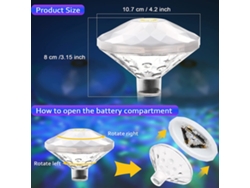 2026-lámpara Flotante Rgb Para Piscina Y Bañera 7leds 0.5w 8 Modos Ip65 Resistente Al Agua Funciona Con 3 Aaa