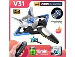 Avión planeador de espuma Bestvite V31 con cámara 4K (15 min de duración, 2 baterías, azul)