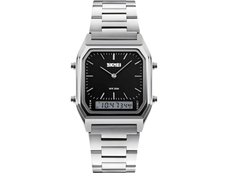 VEANXIN Reloj de pulsera impermeable LED Multitime Cronógrafo Relojes de acero inoxidable-Azul