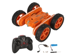 Ats-coche De Acrobacias Rc Con Luz Giratsorio Doble Lado 4 Ruedas Para Hierba Playa Naranja